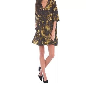 Bryn Walker Yellow and Black dress with pockets